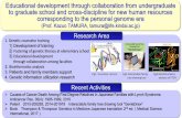 Educational development through collaboration …to graduate school and cross-discipline for new human resources corresponding to the personal genome era (Prof. Kazuo TAMURA, tamura@life.kindai.ac.jp)