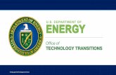Energy.gov/technologytransitions · Technology Commercialization Fund Energy.gov/technologytransitions The TCF provides matching funds with private partners to promote promising energy