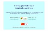 Forest plantations in tropical countriesForest plantations in tropical countries: A powerful tool for forest management, conservation and restoration in a climate change perspective