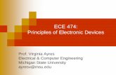 ECE 474: Principles of Electronic Devices · ECE 474: Principles of Electronic Devices Prof. Virginia Ayres Electrical & Computer Engineering Michigan State University ayresv@msu.edu