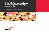 PwC Argentina Transparency Report · tests and analyses huge volumes of business-critical data, analysing whole populations, spotting and visualising anomalies and trends in financial