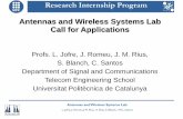 Antennas and Wireless Systems Lab Call for Applications · Massive MIMO Antenna Systems With the increasing demand for higher data rates, MIMO systems are attracting much attention.