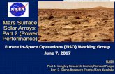 Mars Surface Solar Arrays: Part 2 (Power Performance) · 2017-07-28 · Mars Surface Solar Flux Components (Important for solar array performance) •Total Surface Flux = Beam + Diffuse