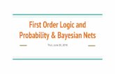 First Order Logic and Probability & Bayesian Netsrickl/courses/cs-171/0-ihler-2016-fq/Discussions/old/cs-171...First Order Logic and Probability & Bayesian Nets Thur, June 30, 2016