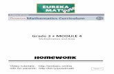 Grade 3 • MODULE 4 · 2019-11-17 · GRADE 3 • MODULE 4 Module 4: 1Multiplication and Area Table of Contents GRADE 3 • MODULE 4 ... This work is derived from Eureka Math ™