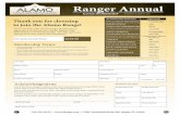 Ranger Annual · of credit card. The member must notify The Alamo of any changes to payment type (including lost/stolen card or expired card) 1 0 days prior to the monthly billing