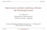 Open-source modern modeling software: the R package lavaanyrosseel/lavaan/lavaan_M3_2013.pdf · lavaan is an R package for latent variable analysis the long-term goal of lavaan is