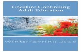 Cheshire Continuing Adult Education winter spring 2015.pdf · Cheshire Continuing Adult Education Winter/Spring 2015 (203) 250-2450 2 Cheshire Adult Education 29 Main Street Cheshire,