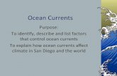 Ocean&Currents& - Weebly · Ocean&Currents& Purpose:& To&iden3fy,&describe&and&listfactors& thatcontrol&ocean&currents& To&explain&how&ocean&currents&aﬀect climate&in&San&Diego&and&the&world&