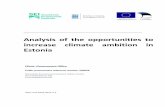 Analysis of the opportunities to increase climate …...Analysis of the opportunities to increase climate ambition in Estonia Client: Government Office Public procurement reference