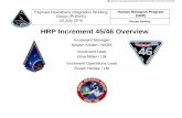 HRP Increment 45/46 Overview - NASA · 2015-08-01 · Payload Operations Integration Working Group (POIWG) 22 July 2015 Human Research Program (HRP) Susan Hanley HRP Increment 45/46