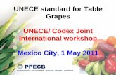 UNECE standard for Table Grapes UNECE/ Codex …Classification Classification 24 • 3 classes – Extra, 1, 2 • "Extra" Class • superior quality • characteristic of the variety