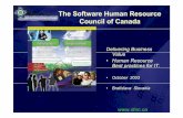 The Software Human Resource Council• Local ITSA organization • ITP partnership building • Developing of career awareness products • Microelectronics, Photonics, Wireless, Geo-matics