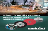 ANGLE GRINDERS ACCESSORIES - Metabo...Angle Grinder Accessories Grinding Wheels Cup Wheels Flap Discs Resin Fiber Discs Wire Wheels Connect with Page 5 Page 10 Page 11 Page 14 15 Page
