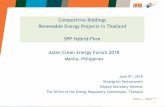 Competitive Biddings Renewable Energy Projects in Thailand ... · June 8th, 2018 Khomgrich Tantravanich Deputy Secretary General The Office of the Energy Regulatory Commission, Thailand