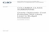 GAO-19-497, Accessible Version, COLUMBIA CLASS SUBMARINE ... · for Fiscal Year 2018 and House Report 115-200 included provisions that GAO ... Columbia Class Cost Estimate Is Not