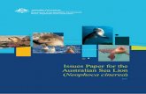 Issues Paper for the Australian Sea Lion(Neophoca cinerea) · 6 | Issues Paper for the Australian Sea Lion 1 SUMMARY The Australian sea lion (Neophoca cinerea) was listed as vulnerable