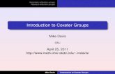 Introduction to Coxeter Groups - Department of Mathematics 2011-04-25¢  Mike Davis Introduction to Coxeter