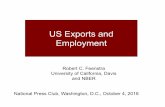 US Exports and Employment · Mary Amiti, Mi Dai, Robert Feenstra, John Romalis, NBER w23487, 2017. Findings: • An important part of China’s boost in exports since 2001 was rising