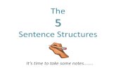 The 5 Sentence Structures - Wallingford-Swarthmore School District · 2014-12-18 · #1 Commas in a Series •A series is a number of similar things in a row. •Commas are used between