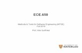 ECEagurfink/ece650/assets/pdf/00_Admin.pdf · ECE 651: Foundations of Software Engineering Fundamentals of software requirement analysis, software development as an engineering activity,