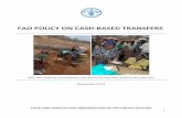 FAO Policy on Cash-based Transfers and Central Africa... · 2016-05-19 · threats relevant to FAO’s full portfolio of engagements (protracted crises, natural disasters, conflicts,