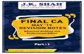 FINAL CA - J.K. Shah Classes · J. K. SHAH CLASSES FINAL CA – AUDIT: 2 : REVISION NOTES – MAY ‘19 37 SA 805 Special Considerations-Audits of Single Purpose Financial Statements
