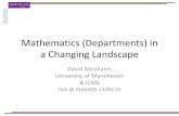 Mathematics (Departments) in a Changing Landscape - HoDoMS talk 2015.pdf · 2015-04-24 · to industry (currently 5 CASE PhDs + other research grants; chaired European Study Group