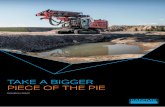 TAKE A BIGGER PIECE OF THE PIE...faster drilling and improve quality in 92–127 mm holes+20 %* * Compared to HF820T drifter and T51 rock tools measured in good rock conditions. 10