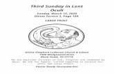 The Nineteenth Sunday after Pentecost · Web view2020/03/15  · Third Sunday in LentOculi Sunday, March 15, 20 20 Divine Service 3, Page 184 LARGE PRINT Divine Shepherd Lutheran
