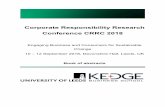 Corporate Responsibility Research Conference …...Corporate Responsibility Research Conference CRRC 2018 Engaging Business and Consumers for Sustainable Change 10 – 12 September