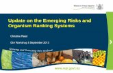 Update on the Emerging Risks and Organism Ranking Systems Forum/1... · Update on the Emerging Risks and Organism Ranking Systems. Overview •An Overview of the MPI Emerging Risks