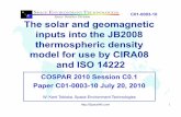 C01-0003-10 The solar and geomagnetic inputs into the ...sol.spacenvironment.net/jb2008/pubs/C01-0003-10.ppt.pdf · Y10 index! • The XL 10.7 index was developed as a candidate index