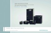 AD Micromaster en...MICROMASTER The universal frequency inverter for drive technology Feature MM420 MM430 MM440 Benefits Type of construc-tion A-C C-FX/GX A-FX/GX • Standardized,