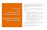Perkins V Local Comprehensive Needs Assessment · Perkins V Local Comprehensive Needs Assessment What should it LOOK Like? What is the PROCESS? The steps outlined on the following