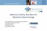 Maternal Safety Bundles for Obstetric Hemorrhage...Assessment of hemorrhage risk •Antepartum, on admission to Labor and Delivery, later in labor, on transfer to postpartum care •Allows