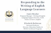 Responding to the Writing of English Language Learners€¦ · • Language is a central tool in teaching and learning (Halliday, 1993) • All disciplines have their own language