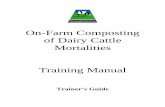 On-Farm Composting of Dairy Cattle Mortalities Training Manual · High quality compost is a dark, crumbly material with an earthy smell. Compost is organic material that has undergone