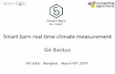 Smart barn real time climate measurement Gé Backus...Big data, also in soccer! Applying big data in soccer Game analysis journalists Analysis own team / opponent Individual guidance