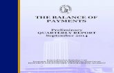 THE BALANCE OF PAYMENTS - Bank of Jamaica | …...3 Balance of Payments: July to September 2014 Quarter Table 1 Balance of Payments July-September 2014 improvement of For the September