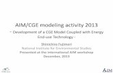 AIM/CGE modeling activity 2013 - 国立環境研究所 · AIM/CGE modeling activity 2013 - Development of a CGE Model Coupled with Energy End-use Technology - Shinichiro Fujimori