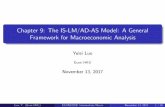 Chapter 9: The IS-LM/AD-AS Model: A General Framework for ...yluo/teaching/Econ2220_2017/lecture9a.pdf · Discuss factors that a⁄ect the LM Curve (asset market equilibrium). Describe