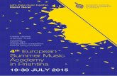 4th European Summer Music in PrishtinaEditorial - Samuel Zbogar Editorial - Pierre Weber Editorial - Desar Sulejmani About Events 06 08 10 14 16. Content ESMA Composition competition