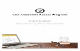 Clio Academic Access Program...CLIO SETTINGS Practice Practice performance, areas, and matter numbering. Billing Edit your bill settings, themes, and payment profiles. Data Escrow