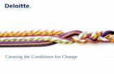 Creating the Conditions for Change - Deloitte US | Audit ... · Deloitte provides audit, tax, consulting, and financial advisory services to public and private clients spanning multiple