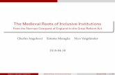 The Medieval Roots of Inclusive Institutionspeople.bu.edu/chamley/Ec765-18/grantM.pdf · 2018-04-18 · an almost total restructuring of land ownership. In 1086 the Domesday Book