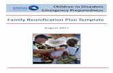 Family Reunification Plan Template · August 2017 . Children in Disasters Emergency Preparedness Family Reunification Plan Template