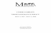 Cyber Liability Policy Cover Page - MIRMA*5283 ,1685$1&( 32/,&< -8/< -8 ... Wording: High Compliance Plus Comprehensive Data Security, Liability, and ... NMA 1477 Radioactive Contamination