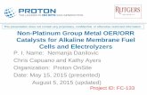 Non-Platinum Group Metal OER/ORR Catalysts for Alkaline Membrane Fuel … · 2015-12-23 · Non-Platinum Group Metal OER/ORR Catalysts for Alkaline Membrane Fuel Cells and Electrolyzers