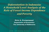 FOREST AND POVERTY: CASE OF INDONESIA...Deforestation in Indonesia: A Household Level Analysis of the Role of Forest Income Dependence and Poverty Ririn S. Purnamasari Department of